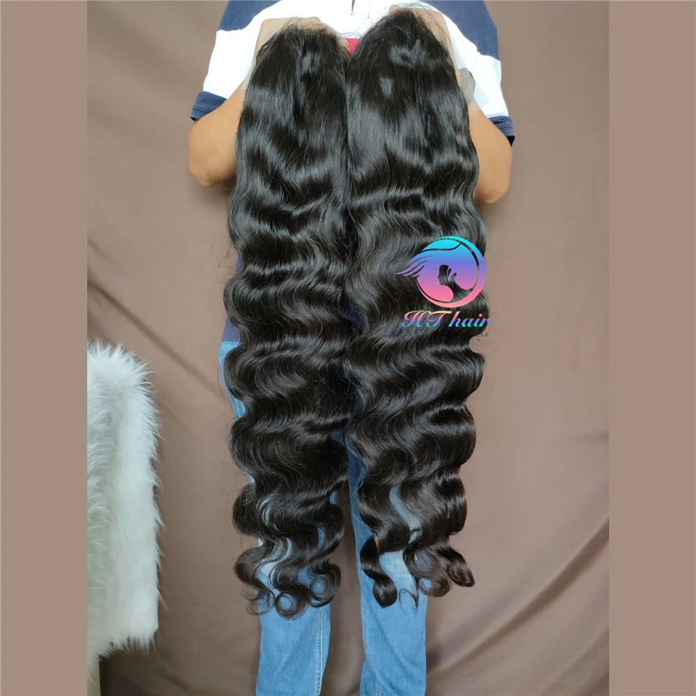 Invisible Lace Front Transparent Swiss Lace Frontal Wig, full Curly Factory 40 Inch Wigs Human Hair Lace Front Long