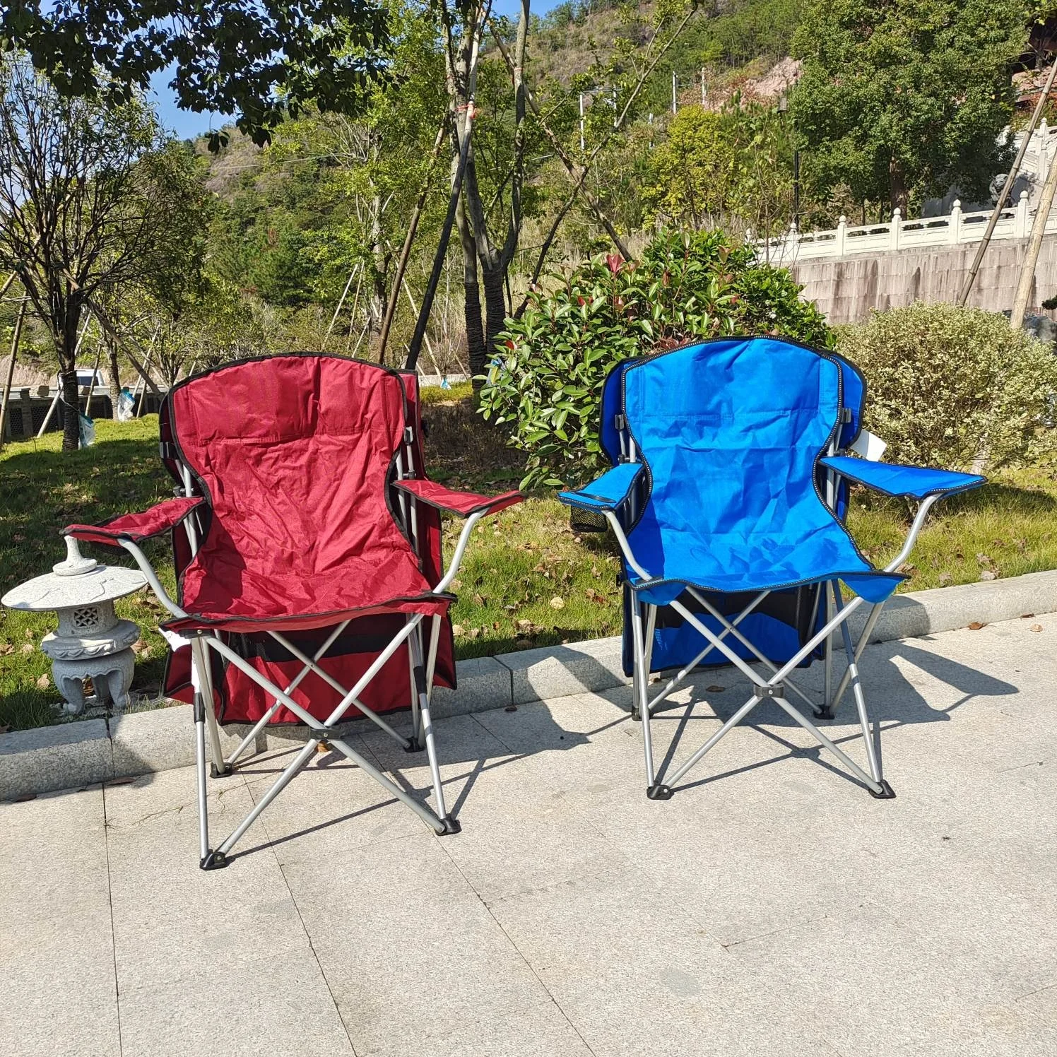 Polar Everest Outdoor Furniture Chair Camping Beach Accessories Products Portable Folding Fishing Chair with Cup Holder Sunshade