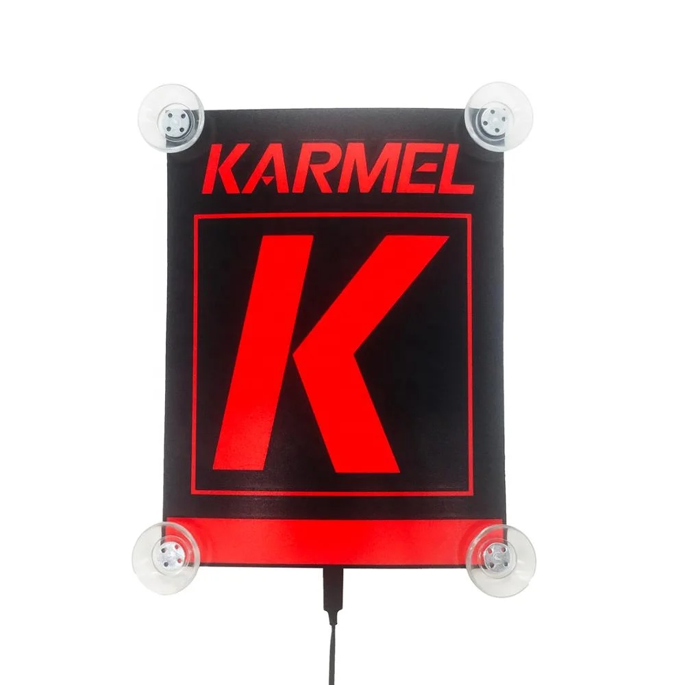 Customized EL car sticker for Rideshare Sign with 4 Suction Cup Removable for Rideshare Driver Sign