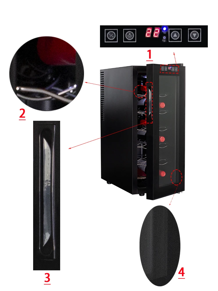 LANYI custom smart fridge12bottles compressor cooling wine cooler wine cellar home appliance