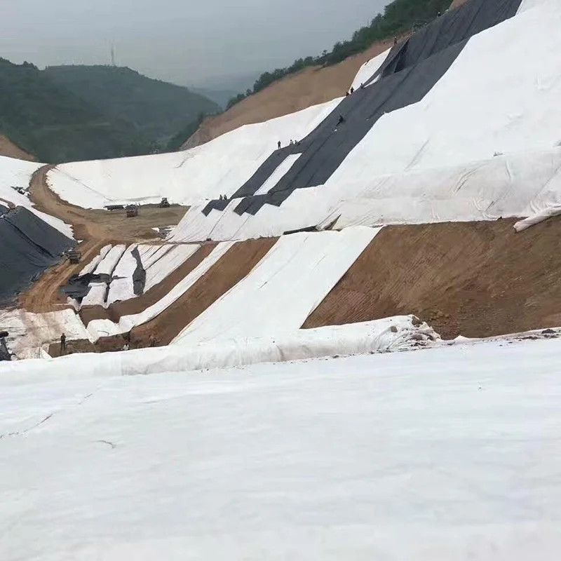 Factory Polypropylene Olefin Fabric Nonwoven Geotextile White Black Non Woven for Retaining Wall