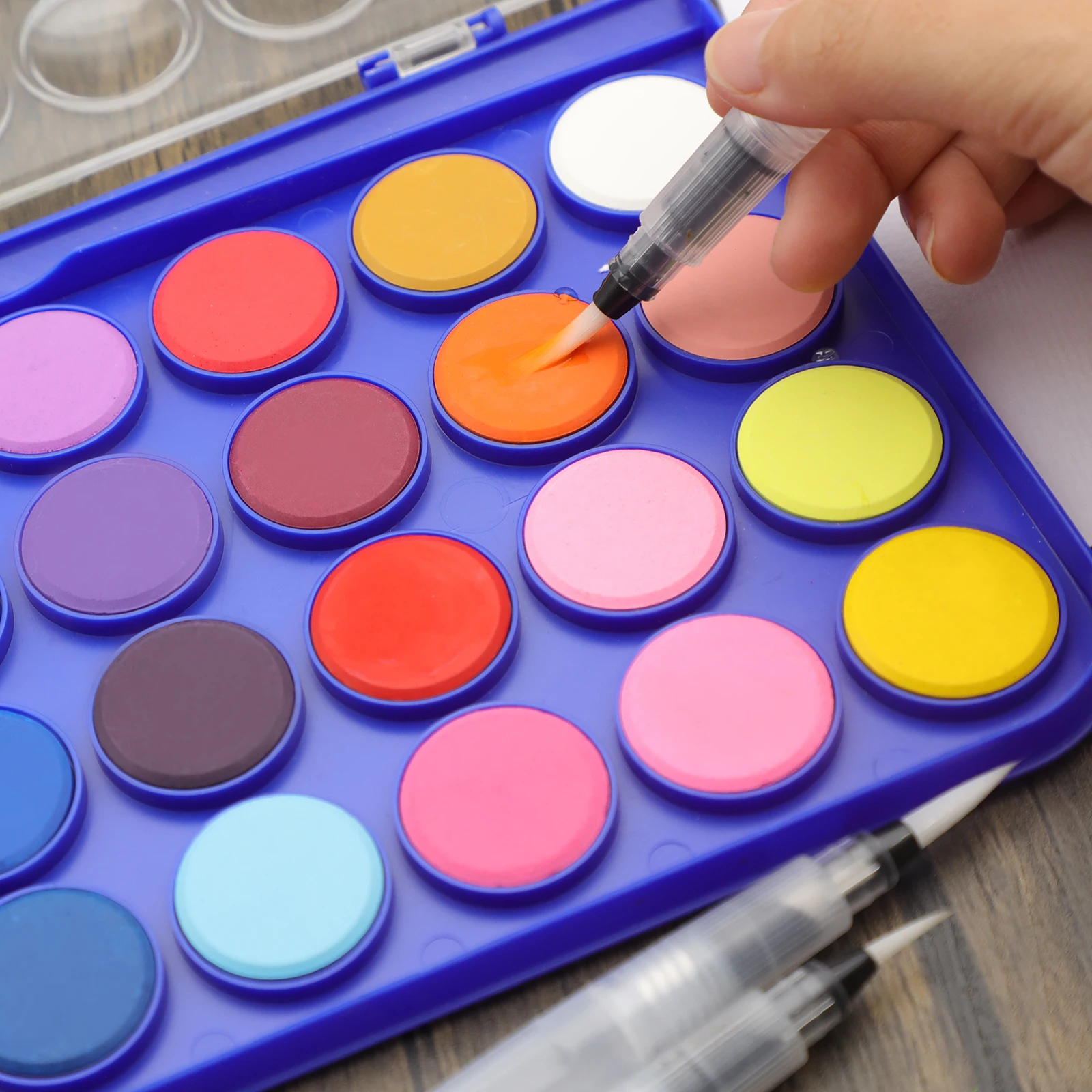 Artmate 18cm medium size refillable round head soft watercolor art painting brush water pen art supplies for beginner