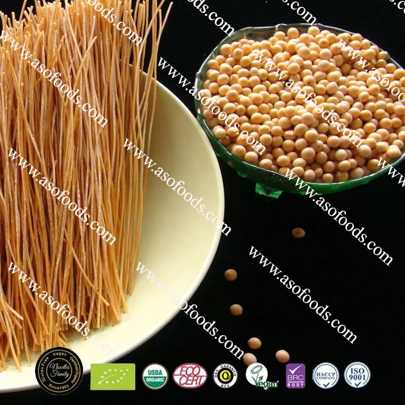 Organic Low Carb Legumes Soybean Pasta of Spaghetti and Fettuccine Gluten Ree BRC Vegan Low Carb Full Customization Hand Made