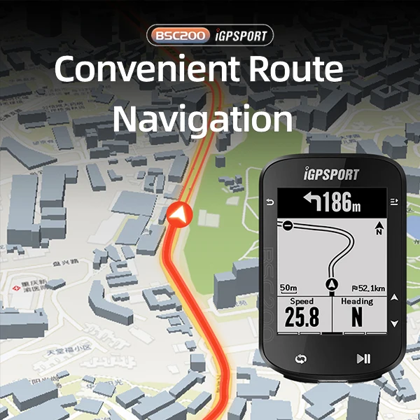 BSC200 iGPSPORT New Model BSC200 Bicycle Computer GPS BLE ANT+ Bicycle Speedometer Route Navigation Cycling Computer