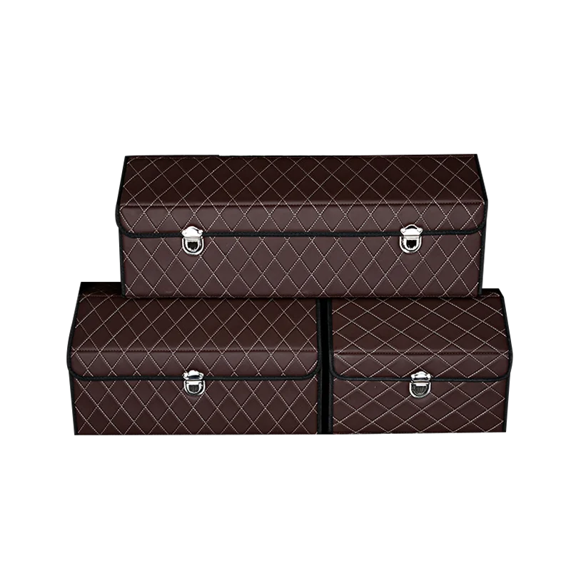 Aliotop High-grade Waterproof Folding Car Storage Box Boot Trunk Organizer Leather Car Trunk Organizer