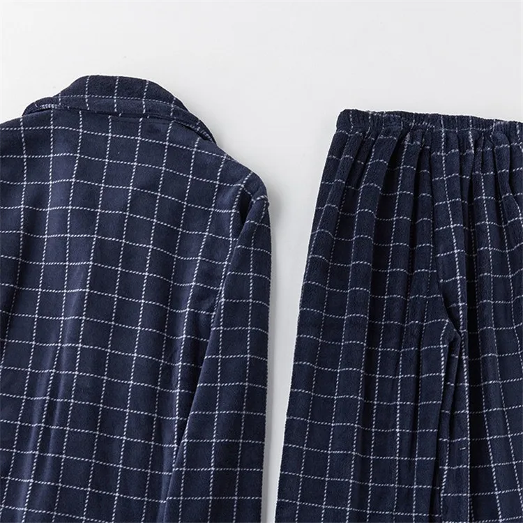 
Wholesale Luxury Comfortable Smooth Vintage Nightgowns Homme Mens Flannel Pyjama 