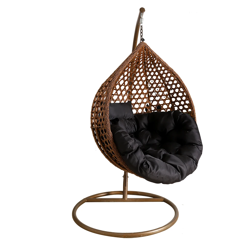 Wholesale Custom Design Outdoor Cheap Modern Balcony Garden Rattan Patio Egg Pod Hanging Swing Chairs With Stand For Living Room