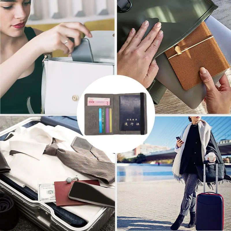 Wholesale Custom Logo Travel PU Leather Passport Cover Waterproof RFID Certificate Bag for Travel