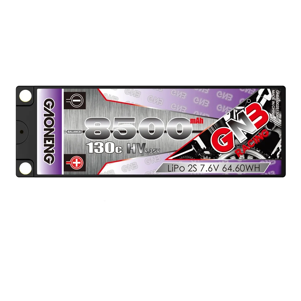 GNB GAONENG HV 8500 мАч 2S 2S2P 7 6 В 130C жесткий корпус 0 мм Встроенная пуля RC LiPo батарея для масштаба 1:10 1/10 гоночный автомобиль LiHV