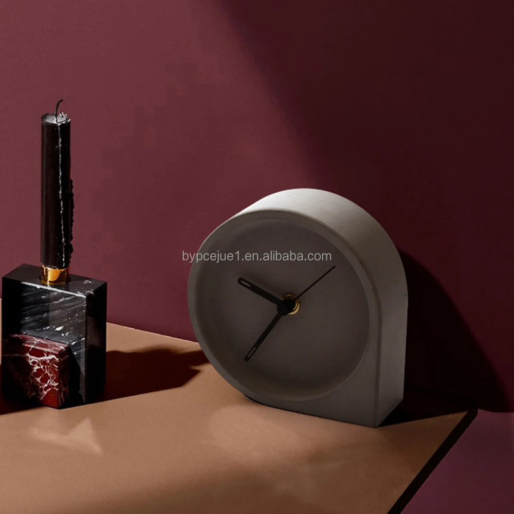 High Quality Fashion Personality Environmental Modern Cement Table Clocks Concrete Desk Alarm Clock