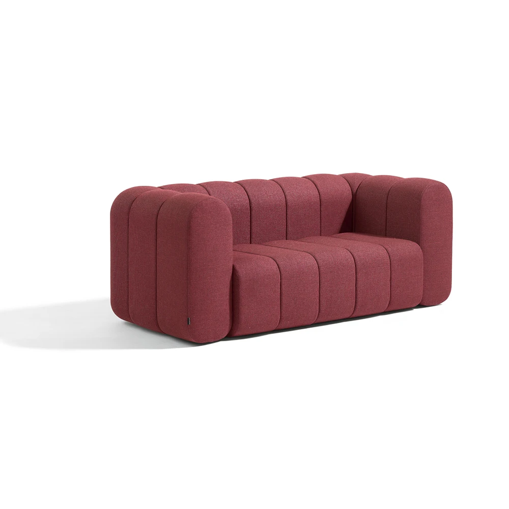 5 Years Warranty European Style  Sectional Three Dimensional Square Vertical Stripes Fabric Furniture Bed Sofa For Home Office