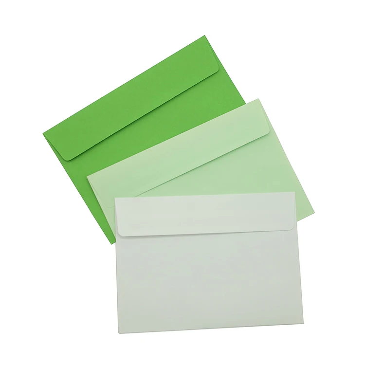 Customized Design Manufacture Wholesale Green Paper Postcard Packaging Envelope
