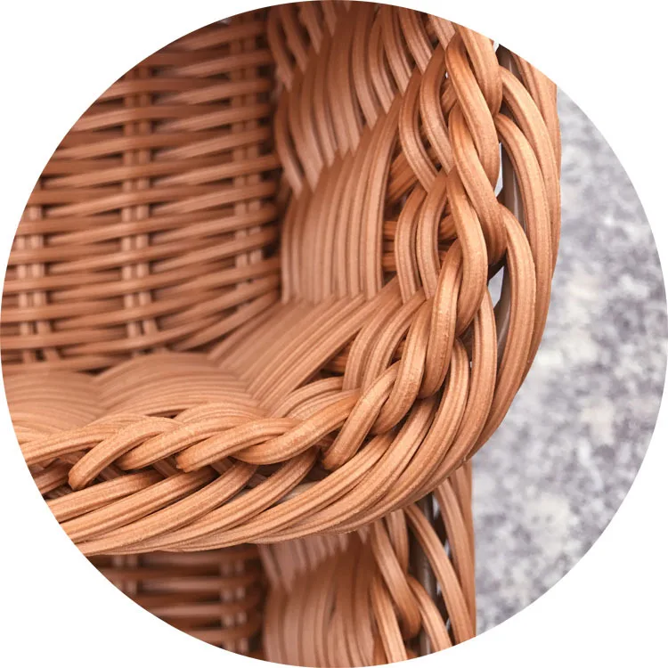 Fruit Rattan  Storage Basket Bread Woven Supermarket Plastic Natural Small Plastic Basket for Gift Plastic Tray