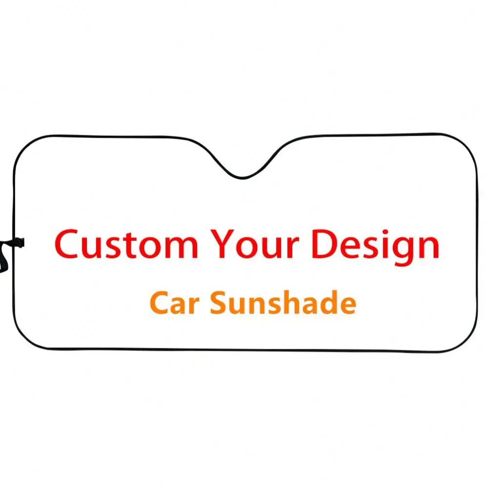 TD Customizable Pattern Print Car Window Sunshade Umbrella Front Windshield Shades Car Curtain Sun Visor
