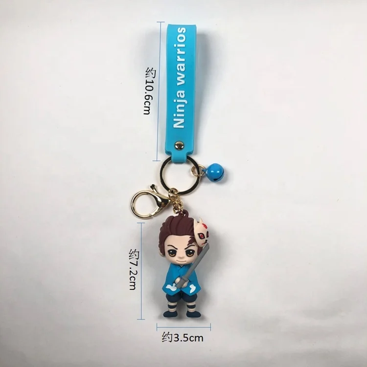 Custom 6 pcs PVC Key Ring Anime Action Figure Gift Kamado Nezuko 3D Keychain Demon Slayer