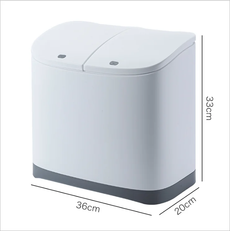 Japanese Style Household Dustbin Double Layer Can Be Classified Trash Can Plastic Pedal Bin with Lidded With Pressure Ring Trash