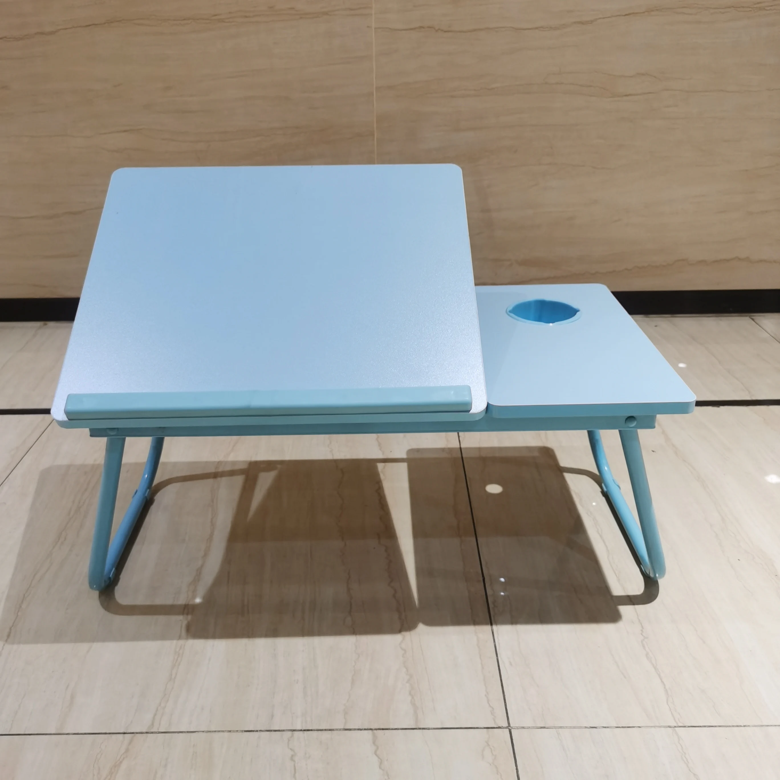 Portable Laptop Bed Tray Table Notebook Stand Reading Holder with Foldable Legs & Cup Slot for Beds