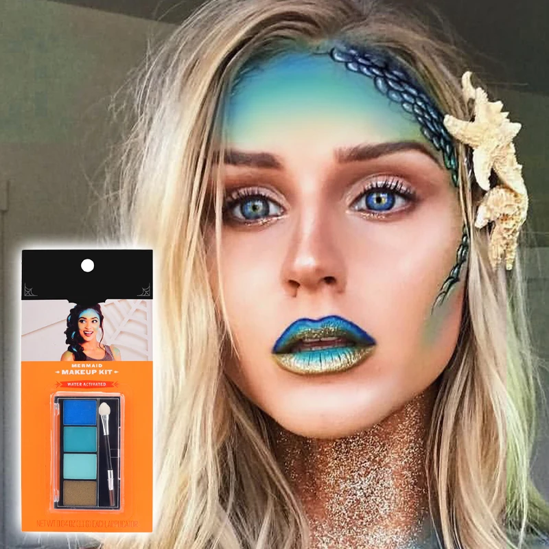 Cheap Manufacture Professional  4 colors Water based Vegan Halloween Costume Makeup Kid Body Nude glitter Set Face Paint Palette