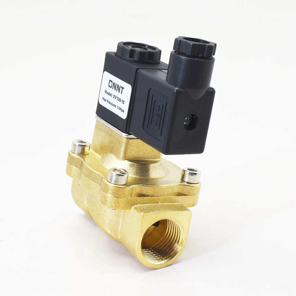 Brass Solenoid Air Valve 110V 12V 220V 24 Volt 1/2 Inch 2 Way Normally Closed Solenoid Valve 2V130-15