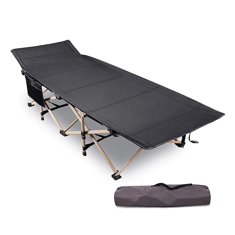 Factory Wholesale Portable Adjustable Sleeping Stretcher Folding Camping Bed Metal comfortable beach picnic leisure cot