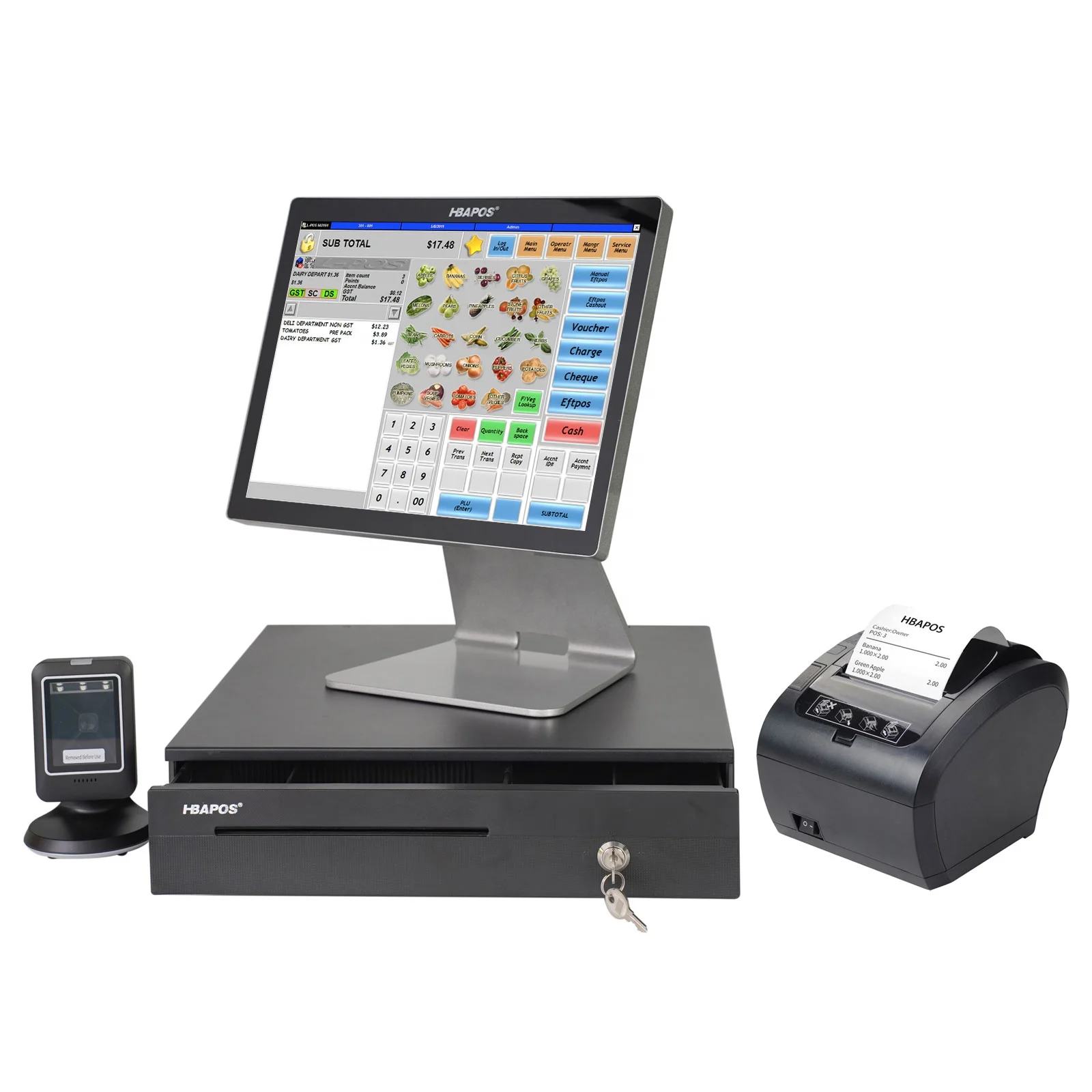 Hot sale All in one  Touch Screen monitor Retail  cash register display POS system