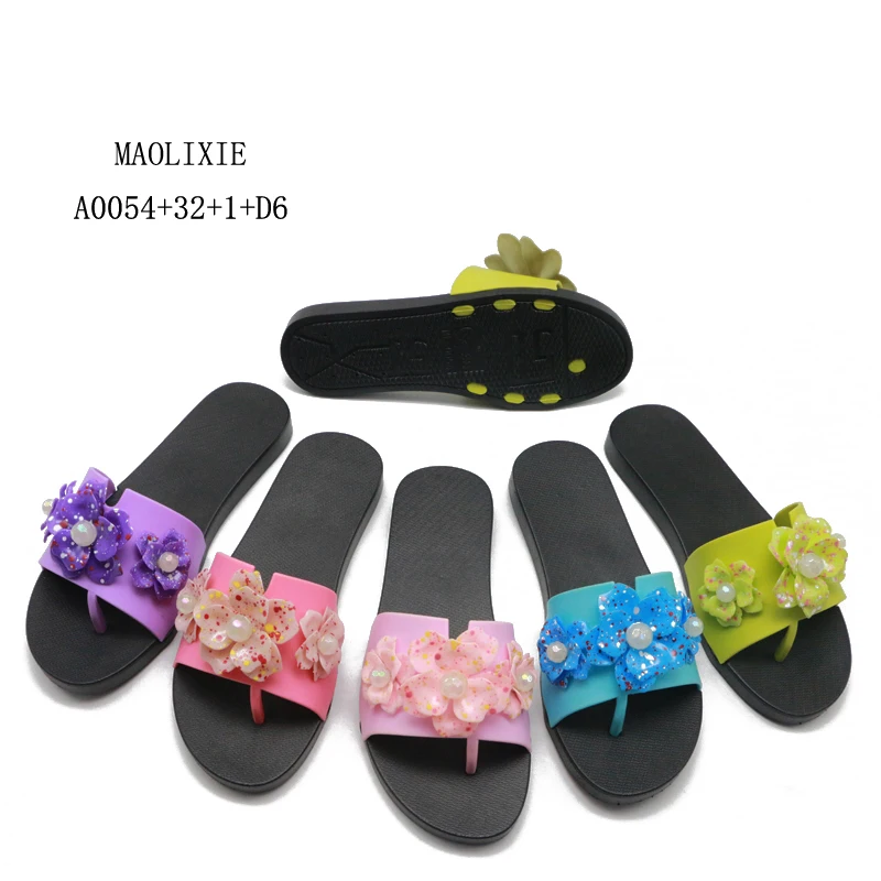 Wholesale summer beach hawai chappal Ladies Flower Sandals casual comfort women Flip Flops Slippers