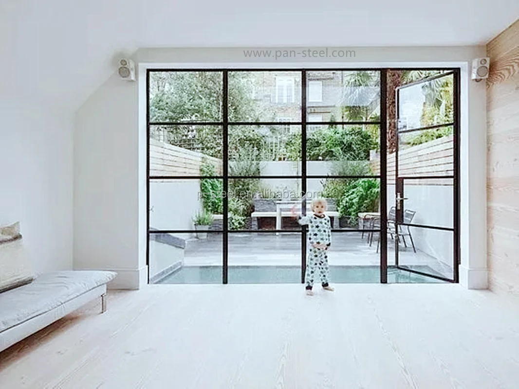 Crittall View larger image Add to Compare  Share Slim Framed Metal Swing Glass Steel Door With Metal Frame French Style Modern