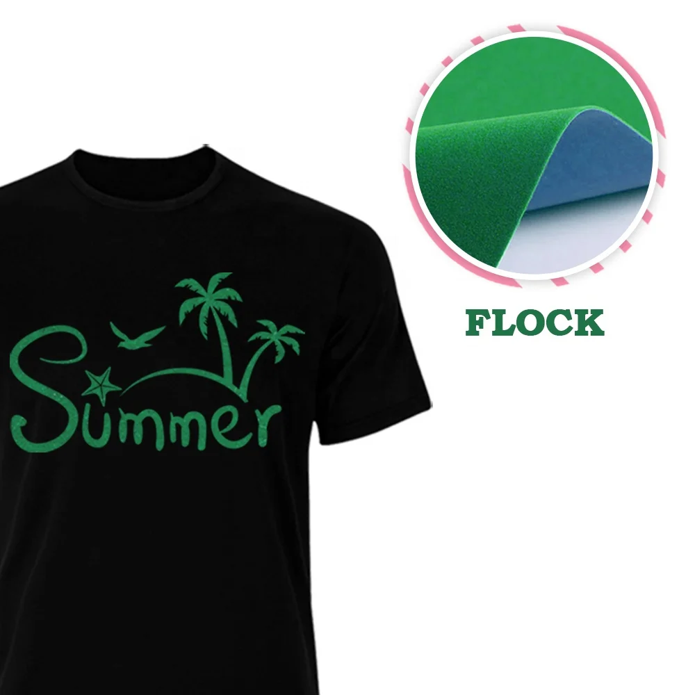 Easy Weed Flocking Vinilo Textil Iron on HTV Flock Heat Transfer Vinyl Rolls for Tshirt