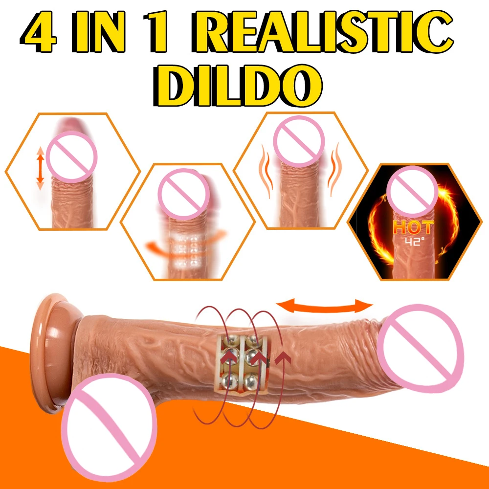 Remote Control High Quality Liquid Silicone Telescopic Rotary Swing Huge Realistic Big Dildo Vibrator for Women