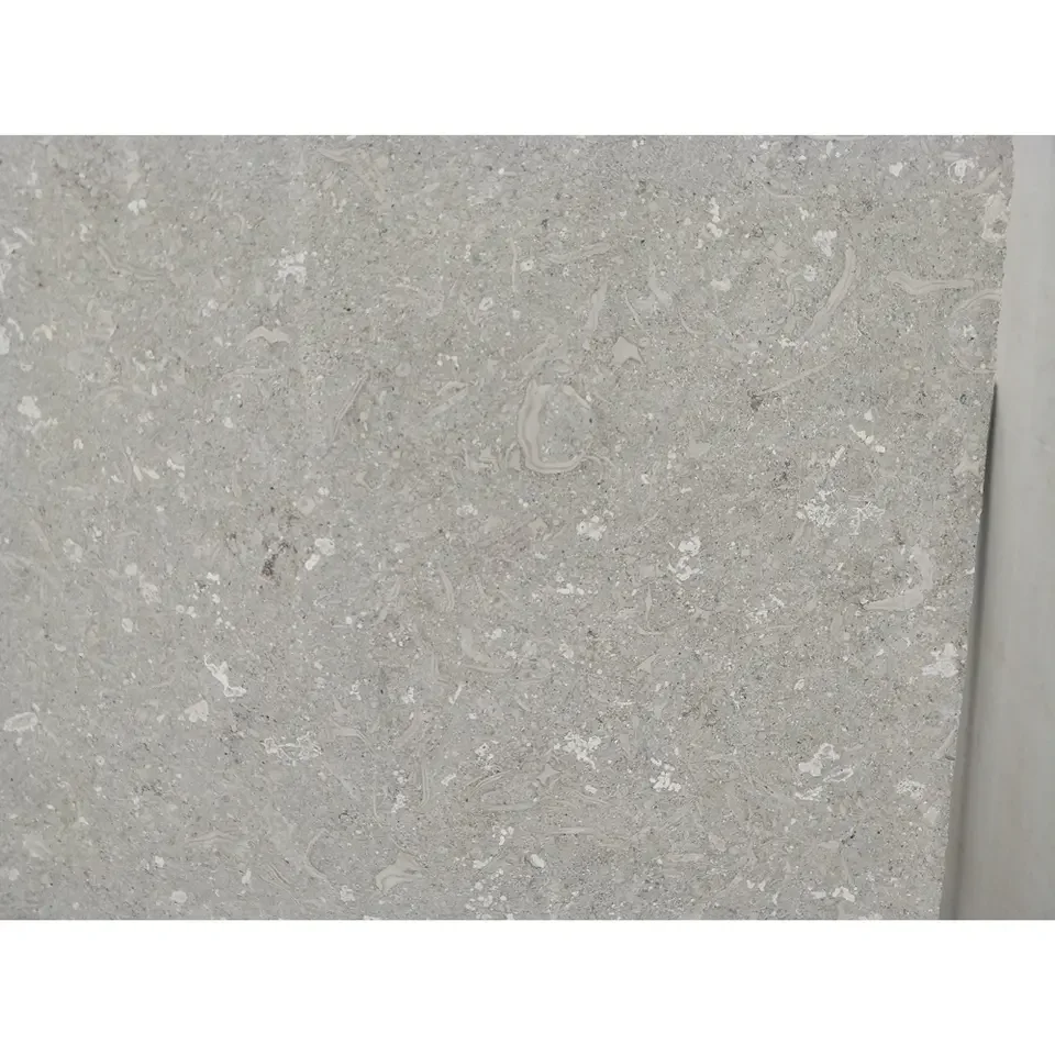Fossil Grey Limestone Large Honed Brushed Finished Matted Slabs For Classical Projects Manufacture From India