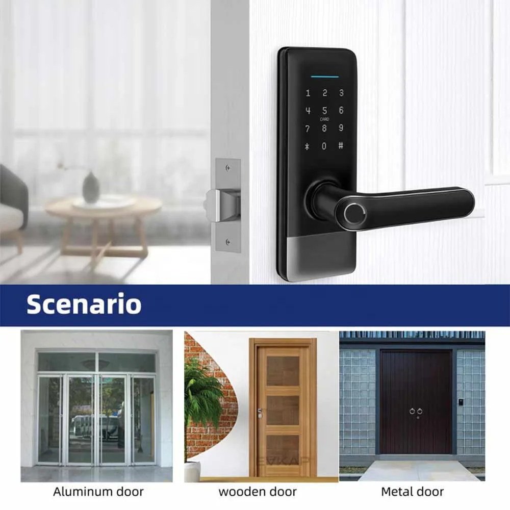 Security Keyless Electronic Door Lock  WiFi Smart Biometric Fingerprint Door Lock  App Digital Fingerprint Door Lock