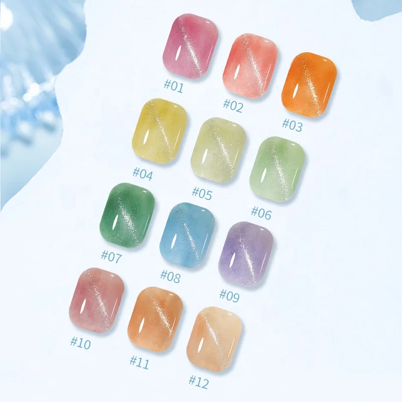 OEM/ODM Wholesale Nail Gel 1/5/15/18/20 Kg Bulk Permanent Multiple Colors Soak Off Crystal Cat Eye Gel Nail Polish