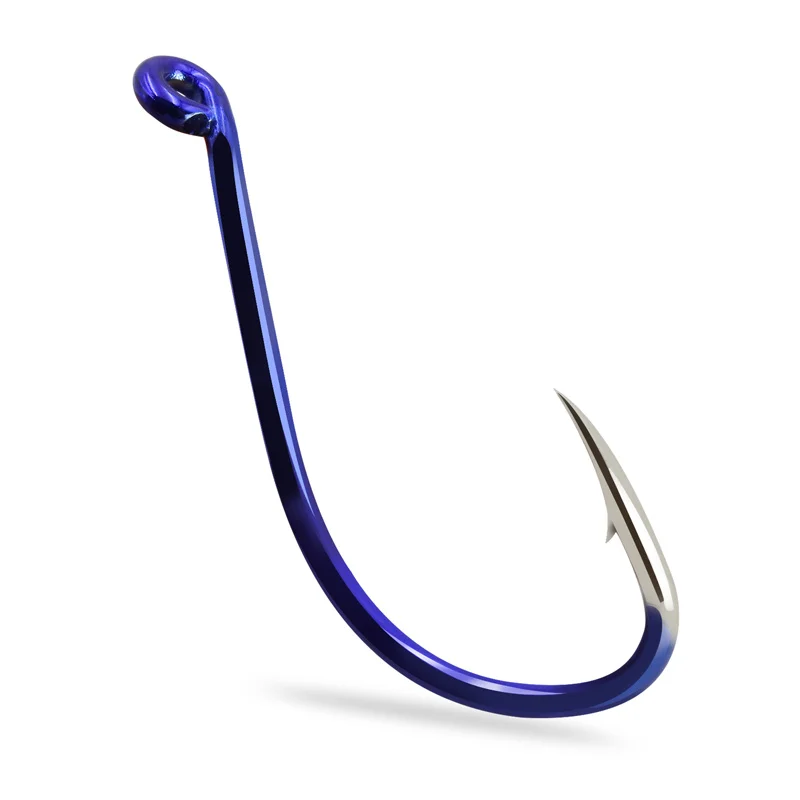Blue High Carbon Steel Octopus Offset Beak Fishing Hook Bait Hooks Saltwater Fishhooks Tackle Fishing
