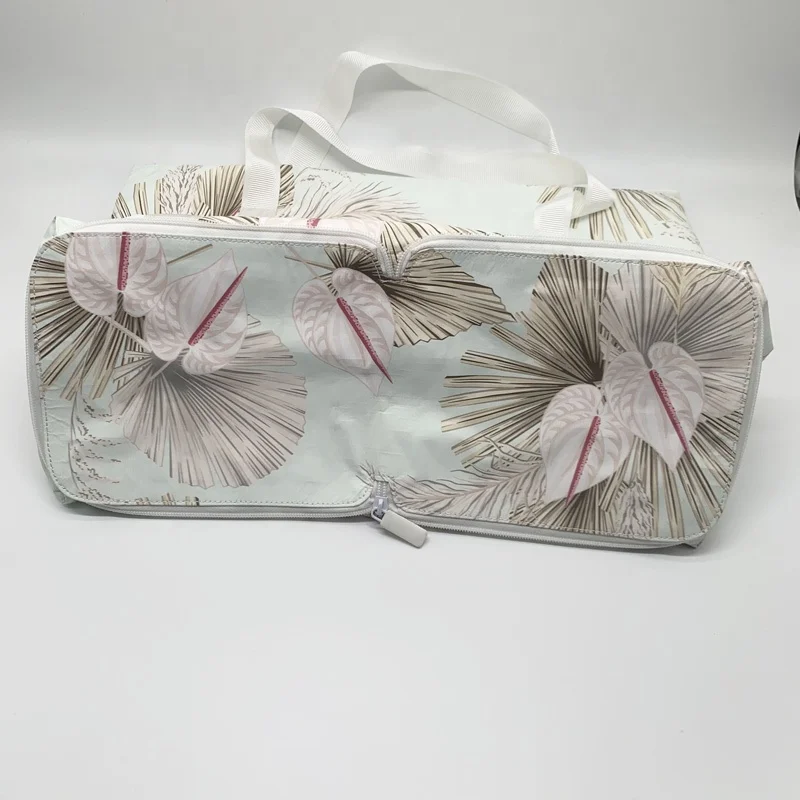New Arrival Large ECO Friendly Printed Dupont Shopping Bags Washable Tyvek Paper Folding Tote Bag