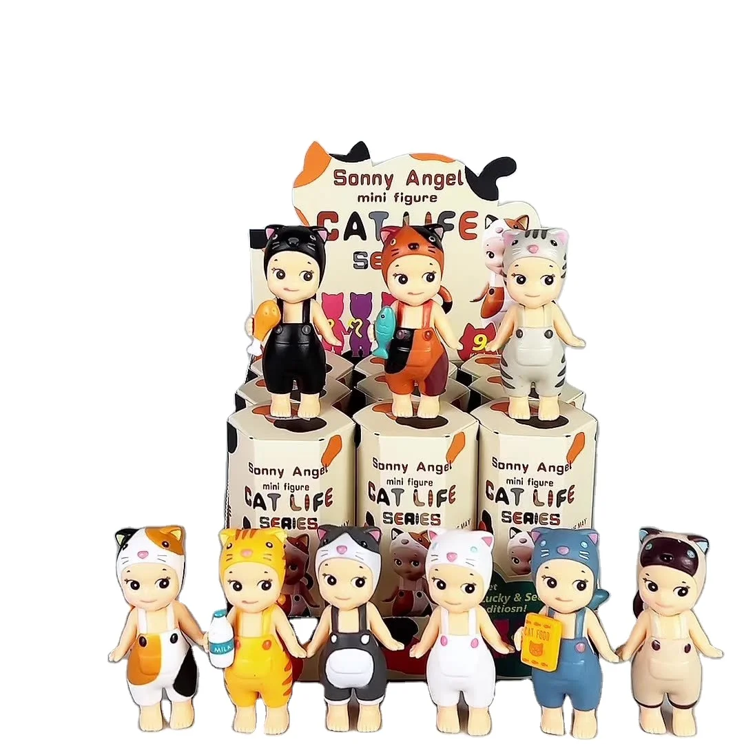 New Sonny Angels Hippers Mini Figures Cat Life Series Blind Box Sonny Angels Halloween Pumpkin PVC Toys for Kids Gift