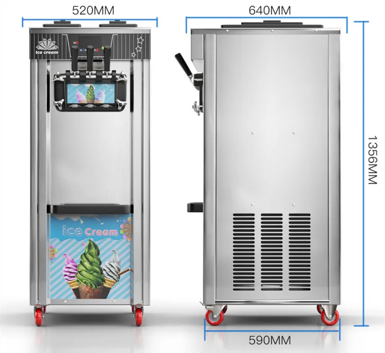 Commercial Twin twist flavor softy ice cream maker making machine