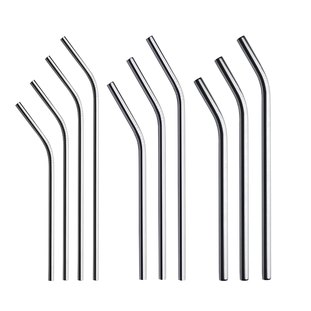 Многоразовые соломинки из нержавеющей стали с логотипом на заказ, 6 мм