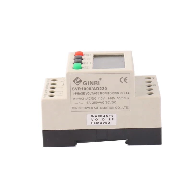Ginri SVR1000/AD220 display Single phase Voltage monitoring Protective Relay