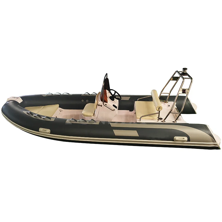 time-limited 16 ft 4.8 m fiberglass / aluminum hull inflatable air tube rowing sport fishing propeller boat