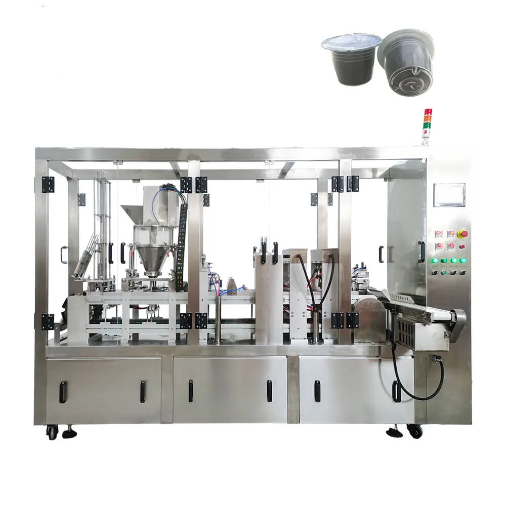Qualipak   Automatic rotary type nespresso coffee capsule filling sealing machine