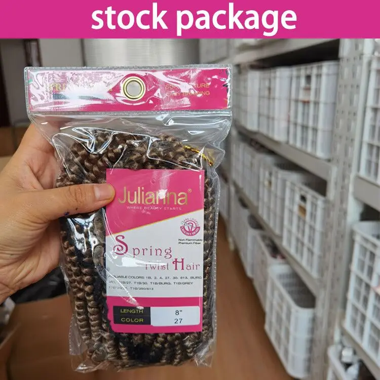  Julianna Wholesale Synthetic Spring Curl Crochet Braids 8 Inch Nubian Hair Products Kenya 12 Inches Twist