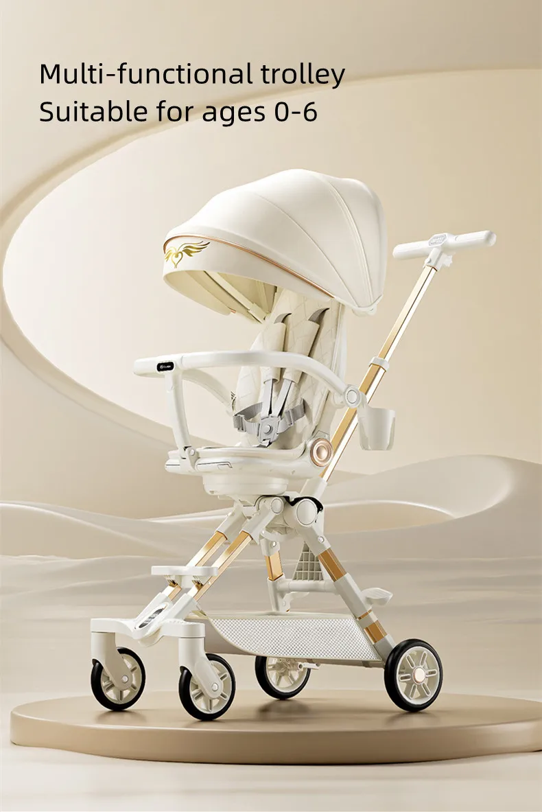 2024 new design trolley baby lightweight portable 360-degree seat rotates multifunction 2 in 1 baby travel stroller for sale