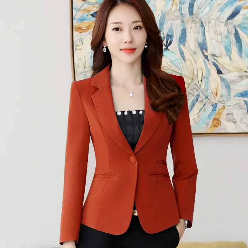 Womens Fashion Feather Blazer Ladies Suit Single Button Business Party Long Sleeve Jacket With Fur
