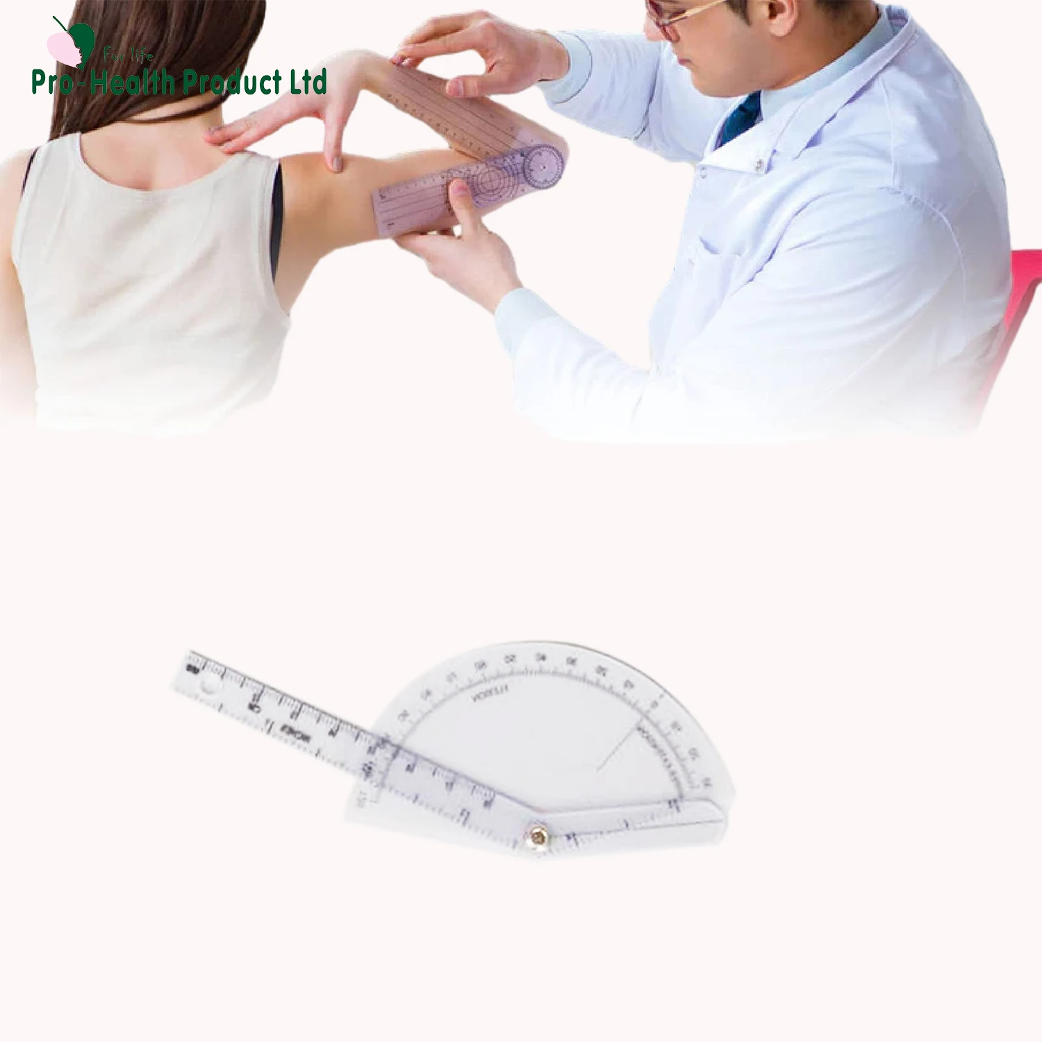 6 Pieces Goniometer Set Rulers with Spinal Goniometer, Finger Goniometer, 360 Degree Joint Range Motion Measure Instrument
