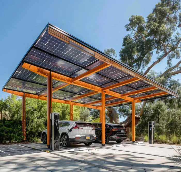 Sunpal Solar Panel Rail Carport Outdoor Waterproof Carport Arched Roof Car Shelter