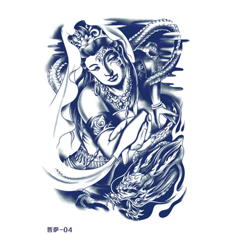 Травяные татуировки наклейки растительный сок полуперманентный тату патч Будда узор водонепроницаемый и защищенный от пота