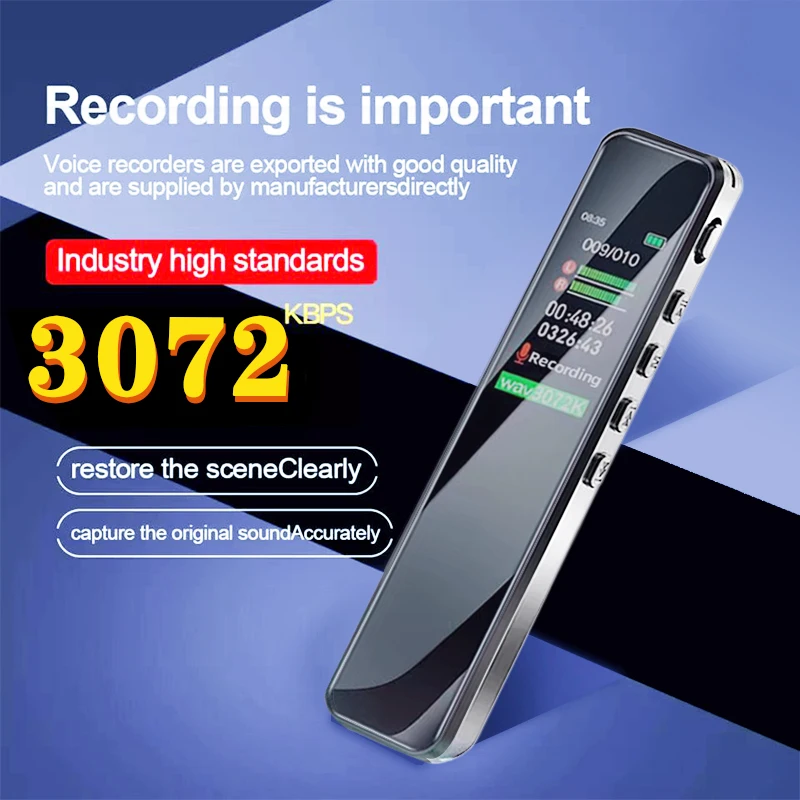 High Quality Digital Mini Audio Sound Recorder for Student Audio Record Recording Function Electronics Device Security MP3,WAV