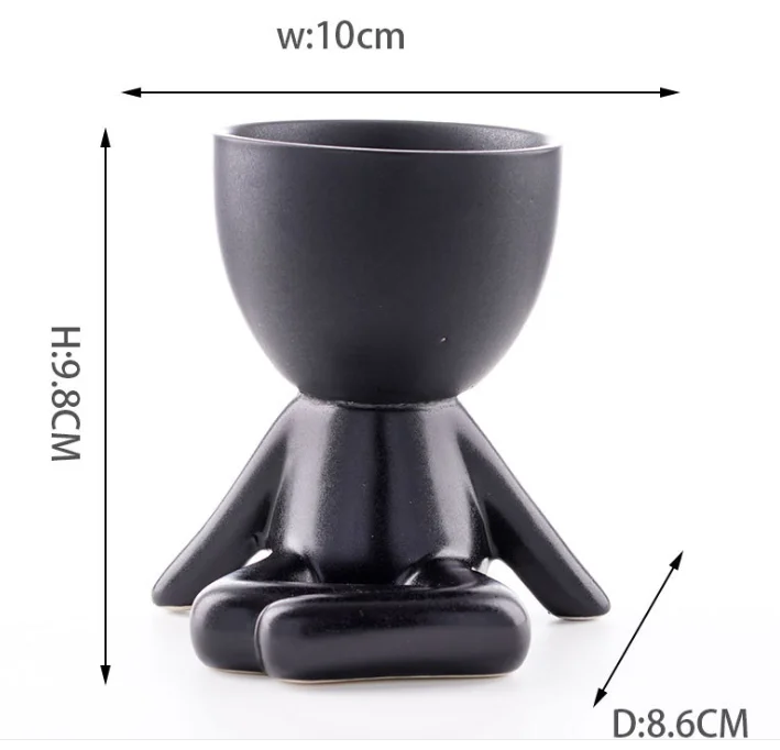 Unique Cartoon succulent  Pottery  Pot Ceramic Flower matted Succulent Plant Pot small MOQ  for decoration