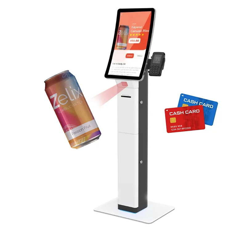 23.6/32 Inch wall mount touch screen payment machine terminal automated self ticketing kiosk