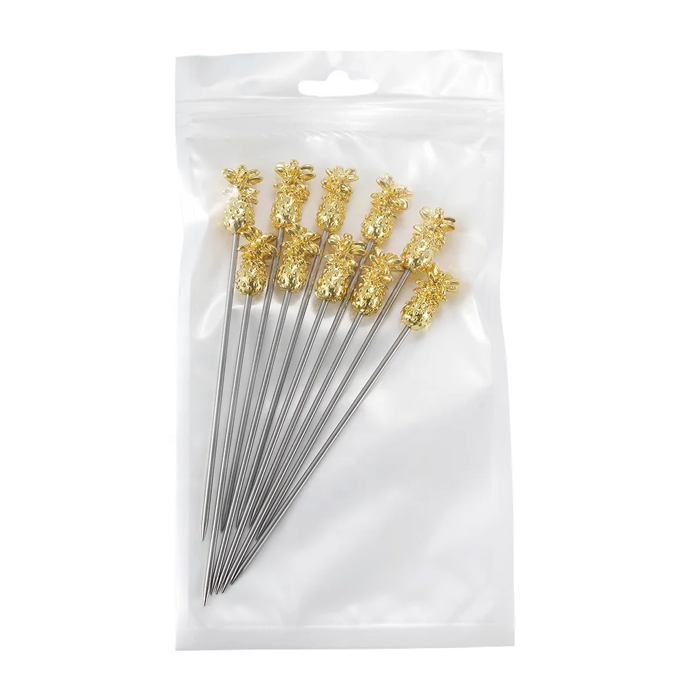 Real Factory Manufacture Cocktail Fruit Stick High Quality Metal Martini Cocktail Picks Fruit Pick
